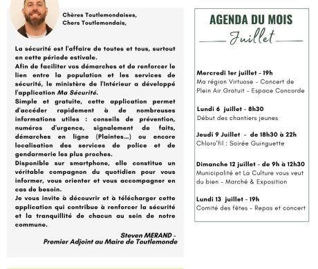 VOTRE GAZETTE DU MOIS DE JUILLET 2026