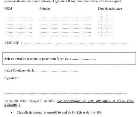 Distribution de masques