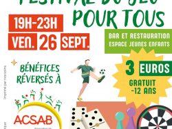 Soirée solidaire : Festival du jeu – vendredi 26 septembre 2025