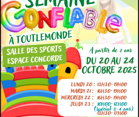 CHLORO’FIL – SEMAINE GONFLABLE A TOUTLEMONDE DU 20 AU 24 OCTOBRE 2025