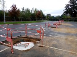 Fondations des ombrières du parking