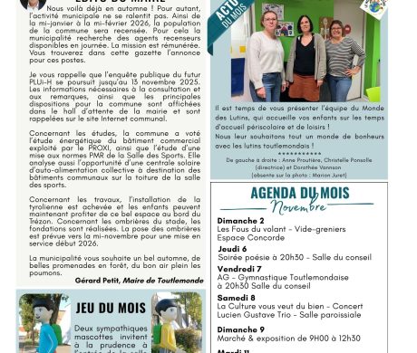 VOTRE GAZETTE DU MOIS DE NOVEMBRE 2025