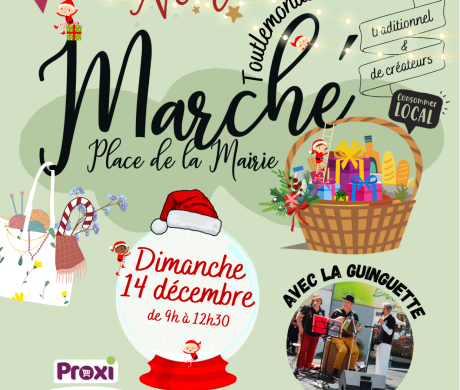 Marché de Noël, animation musicale, exposition peintures Handitou et le Père Noël