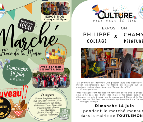 Exposition et animation pendant le marché