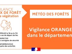 VIGILANCE ORANGE – FEUX DE FORET ET DE VEGETATION