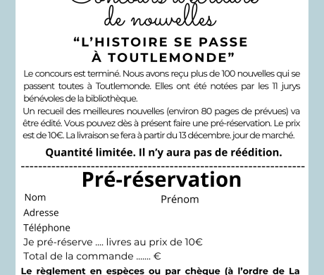 Edition du livre du Concours de nouvelles
