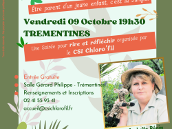 CHLORO’fil – Voyage en terre parentale – VENDREDI 9 OCTOBRE à 19H30 – Salle Gérard Philippe à Trémentine